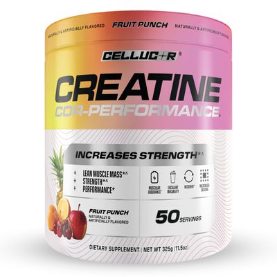 Cellucor Creatine Powder, Fruit Punch Flavor - Increases Strength, Lean Muscle Mass &amp; Endurance, Micronized Creatine for Fast Absorption, 5g Creatine per Serving, 50 Servings