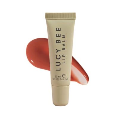 Lucy Bee Lip Balm &amp; Gloss, Nourishing &amp; Hydrating Tinted Lip Balm, Mango &amp; Shea Butter, Avocado Oil &amp; Vitamin E, Vegan &amp; Cruelty-Free, Shade ROSEWOOD HAZE, 0.4 fl oz