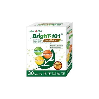 AcaMed, BrighT-101, Dietary Supplement for Eye Health, Reduces Eye Fatigue and Strain, Supports Dry Eye Like Syndrome, Support Night Vision, 30 Tablets.