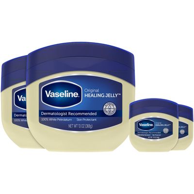 Vaseline Petroleum Jelly 2-Size Variety 4-Pack - Hypoallergenic Skin Protectant, Unscented Healing Ointment for Beauty &amp; Personal Care