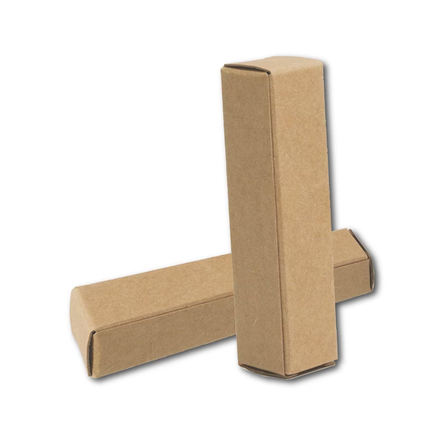 ANZKA 50 Pcs Lip Balm Containers Packaging Boxes, 2.67x0.7x0.7 Inch Wrapping Box for 0.15Oz Lipbalm Round Tubes, 5.5ml DIY Lipsticks Kraft Paper Package Boxes