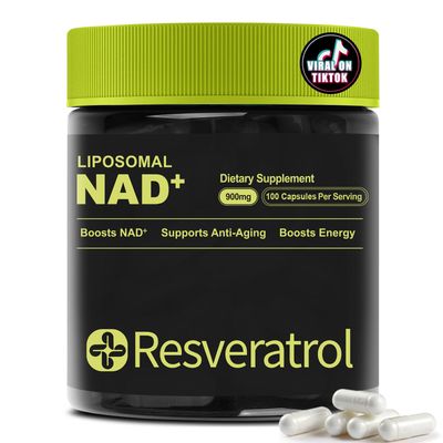 BOSNETHUINH NAD Supplement Resveratrol &amp; Quercetin with Liposomal NAD - NMN Supplement Alternative for Anti-Aging, Mental Clarity &amp; Cellular Energy 100 Capsules