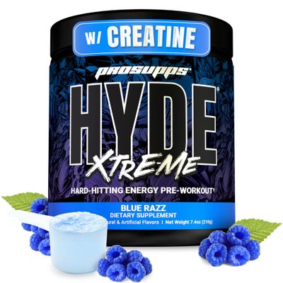 PROSUPPS Mr. Hyde Xtreme Pre Workout Powder with Creatine, Beta Alanine &amp; Caffeine - Extreme Energy, Pumps, Focus &amp; Performance - Fitness &amp; Gym Supplements for Men &amp; Women (Blue Razz, 30 Servings)