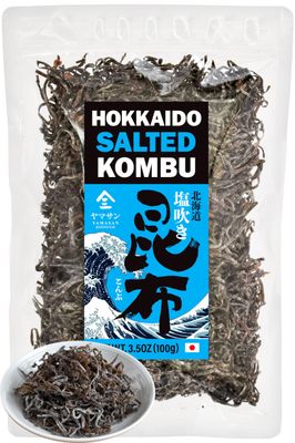 chaganju Kombu Salted -Hokkaido seaweed 100, No Chemical Additive, Japanese traditional superfood &quot;Shio Kombu&quot;- 100g(3.5Oz)