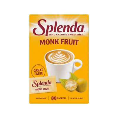 SPLENDA Monk Fruit Zero Calorie Plant Based Sweetener Substitute, Keto Sugar Alternative (80 Count)