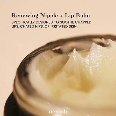Nemah - Organic Nipple Balm, Nipple Cream Safe for Breastfeeding - 2-in-1 Nipple Butter &amp; Lip Balm, Nursing Nipple Balm - Non-Greasy, Vegan, &amp; Cruelty-Free - 1 oz.