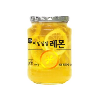 Nokchawon Im SaengSaeng Lemon Fruit Tea - Korean Cheong with Real Fruit Slices, Refreshing Citrus Lemon Slice Tea Spread for Hot and Iced Drinks, 550g (19.4oz)