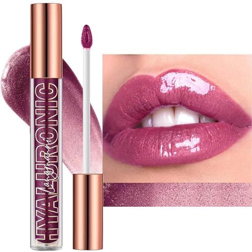 Wavuketu Purple Lip Gloss Lip Plumper Gloss Tinted Glitter Lipgloss Lip Oil Teens Moisturizing Lipstick Lip Balm High Shine And Vegan Plumping Lip Gloss For Women Girls Long-Lasting Dry Lip Care(07)