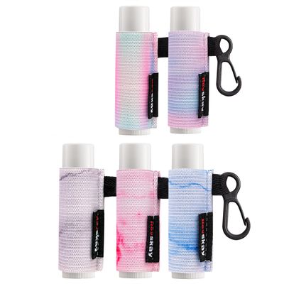 HEYSKAY 5PCS Lip Balm Holder Sleeves Keychain Chapstick Holder Keychain Lip Gloss Holder Chapstick Elastic Sleeves(Marble Print)