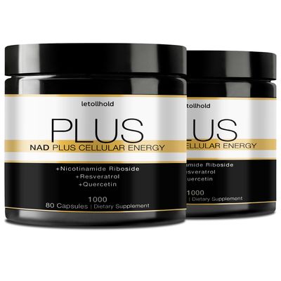 letollhold NAD Supplement, Nicotinamide Riboside Resveratrol 1000 Mg for Men &amp; Women, Liposomal NAD Supplement with Resveratrol for Cellular Vitality &amp; Energy - 160 Capsules (2-Pack)