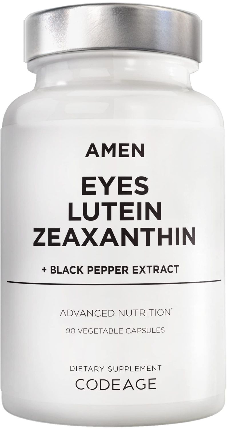 Amen Eyes Lutein Zeaxanthin Supplement - Eyes Vitamins - Lutein and Zeaxanthin from Marigold Extract, Red Beet Root Powder, Black Pepper Fruit Extract - 3-Month Supply Eye Care - Non-GMO - 90 Capsules