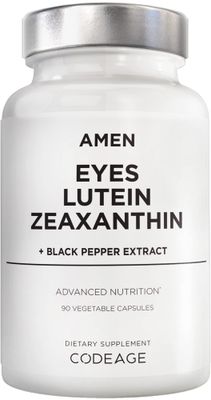 Amen Eyes Lutein Zeaxanthin Supplement - Eyes Vitamins - Lutein and Zeaxanthin from Marigold Extract, Red Beet Root Powder, Black Pepper Fruit Extract - 3-Month Supply Eye Care - Non-GMO - 90 Capsules