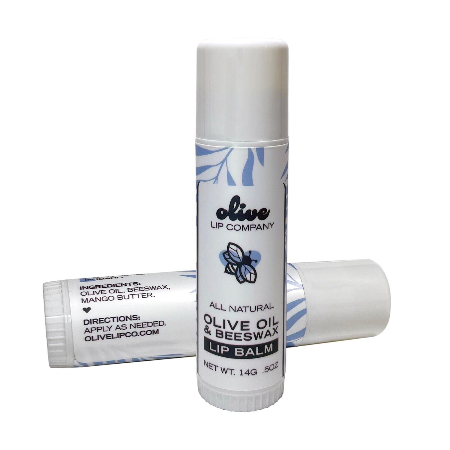 Hydrating Olive Oil and Beeswax Lip Balm with Natural Mango Butter, 0.5 oz. Tube, Clear Long Lasting Moisturizer for Dry, Cracked, Chapped Lips, Hydrating Skincare