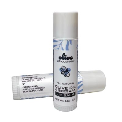 Hydrating Olive Oil and Beeswax Lip Balm with Natural Mango Butter, 0.5 oz. Tube, Clear Long Lasting Moisturizer for Dry, Cracked, Chapped Lips, Hydrating Skincare