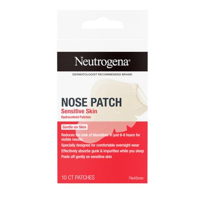 NEUTROGENA Nose Acne Patches for Sensitive Skin, Hydrocolloid Acne patches for Overnight Wear, Reduces the Look of Blemishes in 6-8 Hours, Gentle Non-Medicated Patches, 10 ct