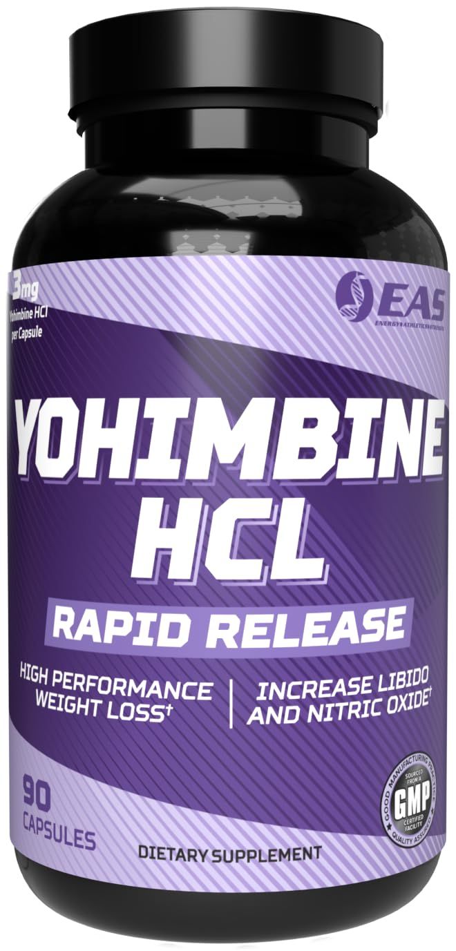 EAS Yohimbine HCL | Improved Weight Loss &amp; Athletic Performance | Rapid Release Technology | Better Absorption with Cyclosome Delivery | 90 Capsules