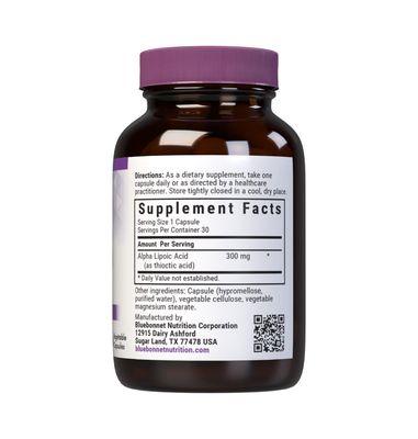 BLUEBONNET NUTRITION ALPHA LIPOIC ACID 300 mg