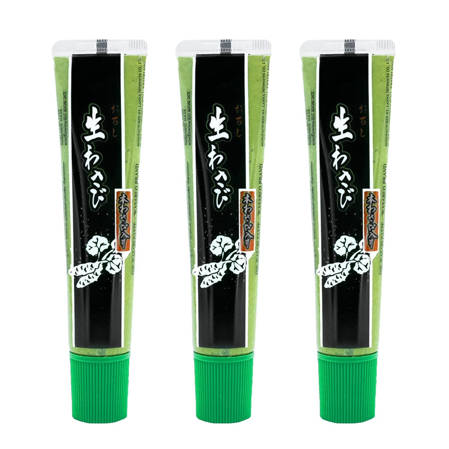 Wasabi-O Real Wasabi Paste - Authentic Japanese Fresh Wasabi Root - Mild Heat - Squeeze Tube for Sushi, Sauce, Mayo, Seafood - 3 x 1.52 Oz