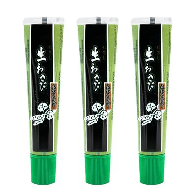 Wasabi-O Real Wasabi Paste - Authentic Japanese Fresh Wasabi Root - Mild Heat - Squeeze Tube for Sushi, Sauce, Mayo, Seafood - 3 x 1.52 Oz