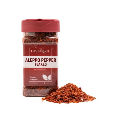 Eastanbul Aleppo Pepper, 5.3oz, Aleppo Pepper Flakes, Ground from Turkey, Pul Biber for Mediterranean &amp; Middle Eastern Dishes, Crushed Turkish Red Biber Flakes, Delicious Chili, Vegan, Gluten Free