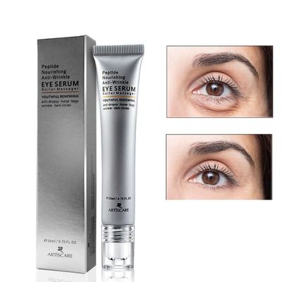 MIESCHER Eye Peptide Serum Massage Roller Nourishing Relieve Loose Eye Bags Dark Circles Skin Care Under Eye Cream for Fine Wrinkles and Puffiness Daily Skincare(Nourishing Grey)