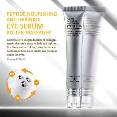 MIESCHER Eye Peptide Serum Massage Roller Nourishing Relieve Loose Eye Bags Dark Circles Skin Care Under Eye Cream for Fine Wrinkles and Puffiness Daily Skincare(Nourishing Grey)