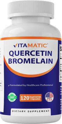 Vitamatic Quercetin with Bromelain - 120 Vegetarian Capsules.