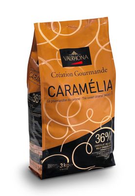 Valrhona Caramel Chocolate Pistoles - Milk, 34, Caramelia - 1 bag, 6.6 lb