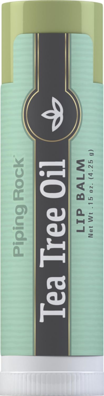 Piping Rock Tea Tree Oil Lip Balm | 0.15 oz | Moisturizing and Soothing Lip Treatment | Non GMO, Gluten Free