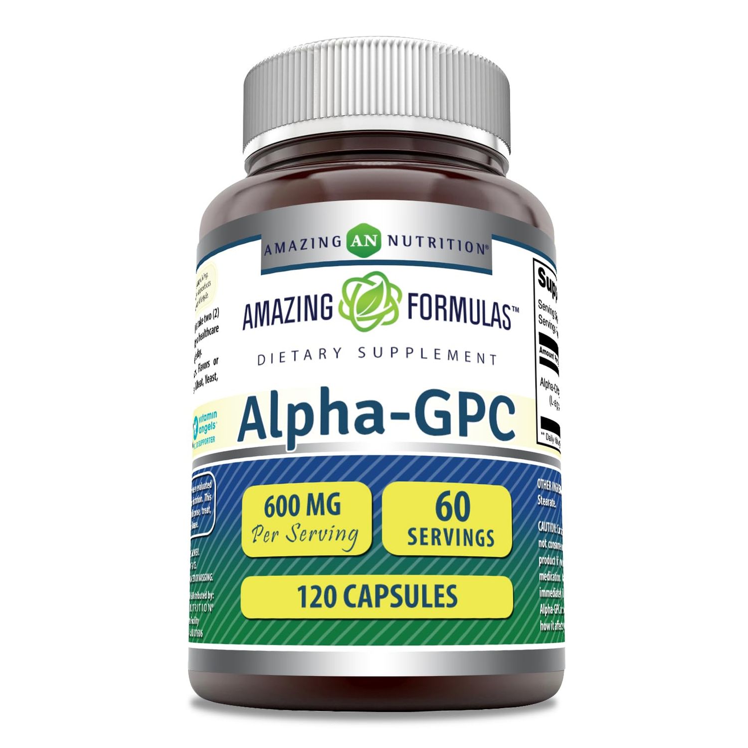 Amazing Formulas Alpha GPC Supplement | 600 Mg Per Serving | 120 Capsules | Non-GMO | Gluten Free | Made in USA