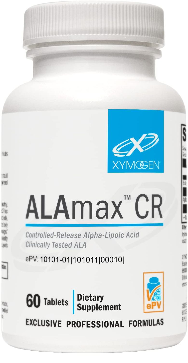 XYMOGEN ALAmax CR - Alpha Lipoic Acid 600mg Tablets - ALA Supplement with Biotin - Support Healthy Antioxidant Activity &amp; Glutathione Levels for Natural Detox (60 Tablets)