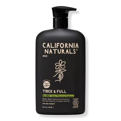 California Naturals Mens Re:GRO Shampoo for Hair Growth Support, Hair Care &amp; Scalp Care with Biotin, All Hair Types, Vegan, Natural, Cruelty Free, Silicone, Paraben &amp; Sulfate Free, for Men, 16.5 oz