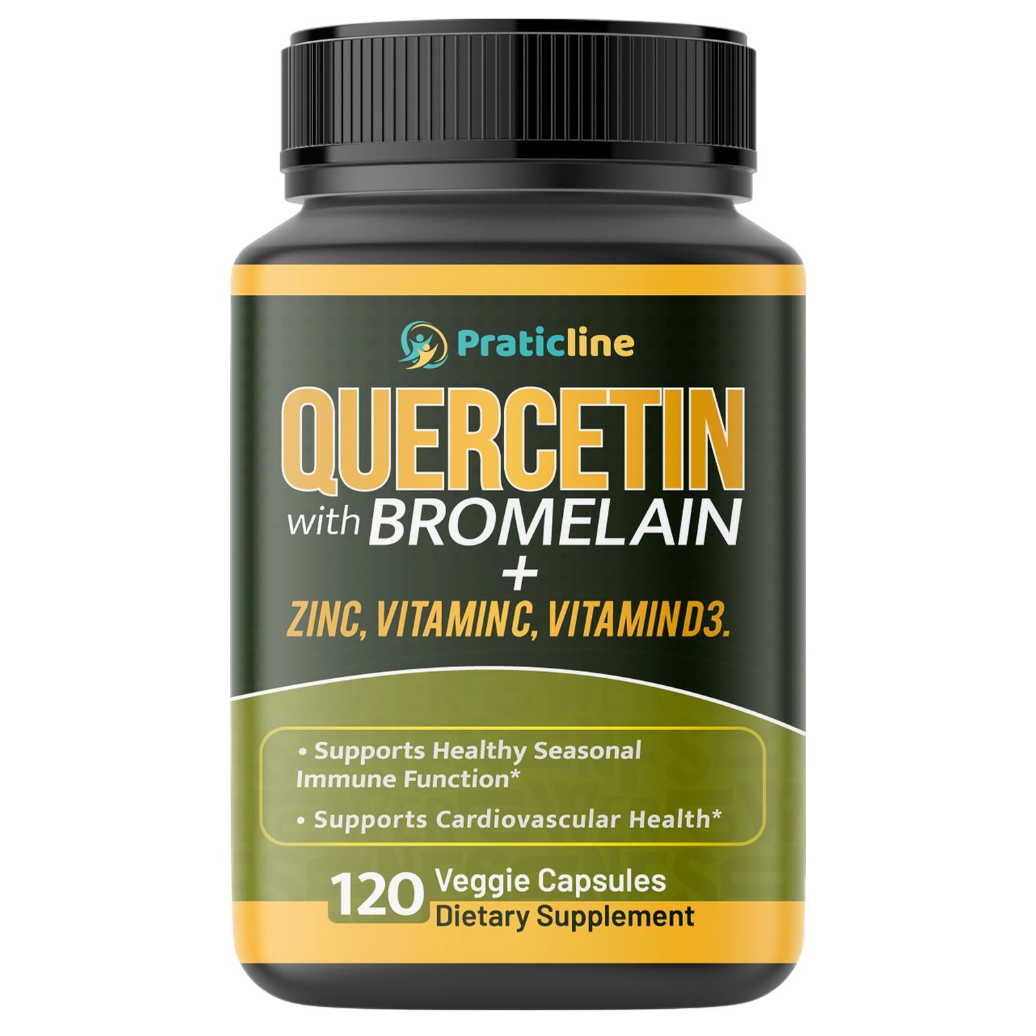 Quercetin with Vitamin C and Zinc - Quercetin with Bromelain - Quercetin 500mg - Zinc Quercetin - 120 Veggie Caps - Quercetin Supplements Vitamin D3 - (Non-GMO, Gluten-Free, Vegan) 2 Month Supply