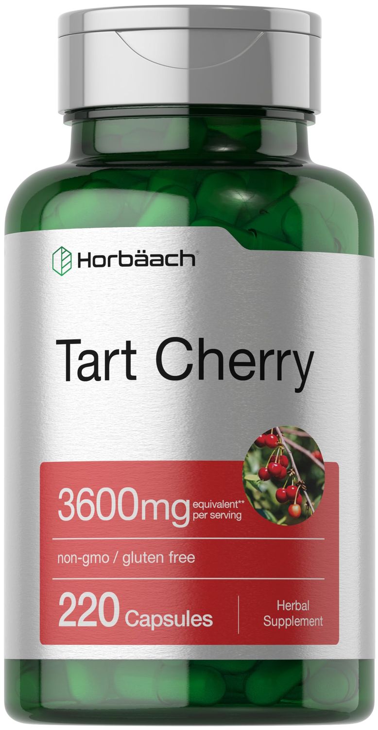 Horbach Tart Cherry Extract Capsules | 3600mg | 220 Pills | Non-GMO, Gluten Free | Traditional Herbal Supplement
