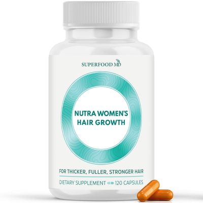 Nutra Women&#39;s Balance Hair Growth Supplements, Ages 45, Customer Proven for Visibly Thicker Hair and Scalp Coverage, Soy-Free, Made with 22 Ingredients Including Beta Carotenes - 1 Month Supply