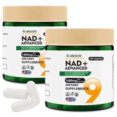 AIKEEDE NAD Supplements,Liposomal NAD with Resveratrol,1400mg Per Serving,120 Capsules,Supplements for Anti-Aging,Skin Repair,Fatigue Relief,Immunity Enhancement and Antioxidant