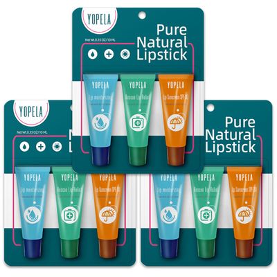 Yopela Lip Sunscreen Moisturizing and Repair Package SPF 30 - Summer Long Lasting Moisturized, Smooth and Repaired Lips - 3 Flavors (Pack of 9: 3 moisturizing 3 repairing 3 SPF) Mother&#39;s Day Gifts