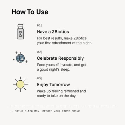 ZBiotics - Feel Better After Drinking, Wake Up Refreshed, Science-Backed, Patented Probiotic for Easier Mornings, Travel-Friendly, 3-Pack of 0.5 Fl Oz Bottles
