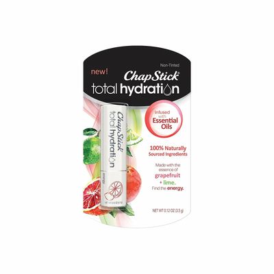 ChapStick Total Hydration Essential Oils Energy Lip Balm, Lime Grapefruit Lip Balm Tube, Lip Care - 0.12 Oz