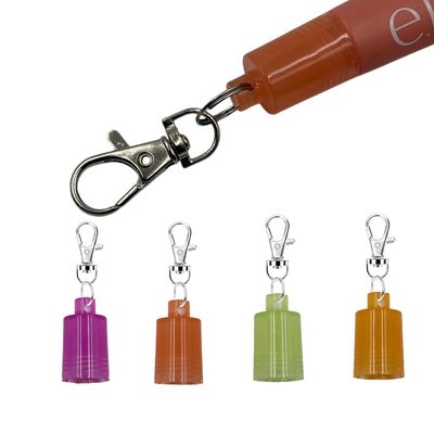 4 Pcs Keychain Cap for e.l.f Lip Balm 0.21 oz,Portable Holder Keychain Cap Compatible with e.l.f 0.21 oz Lip Repair Tubes (colorful)