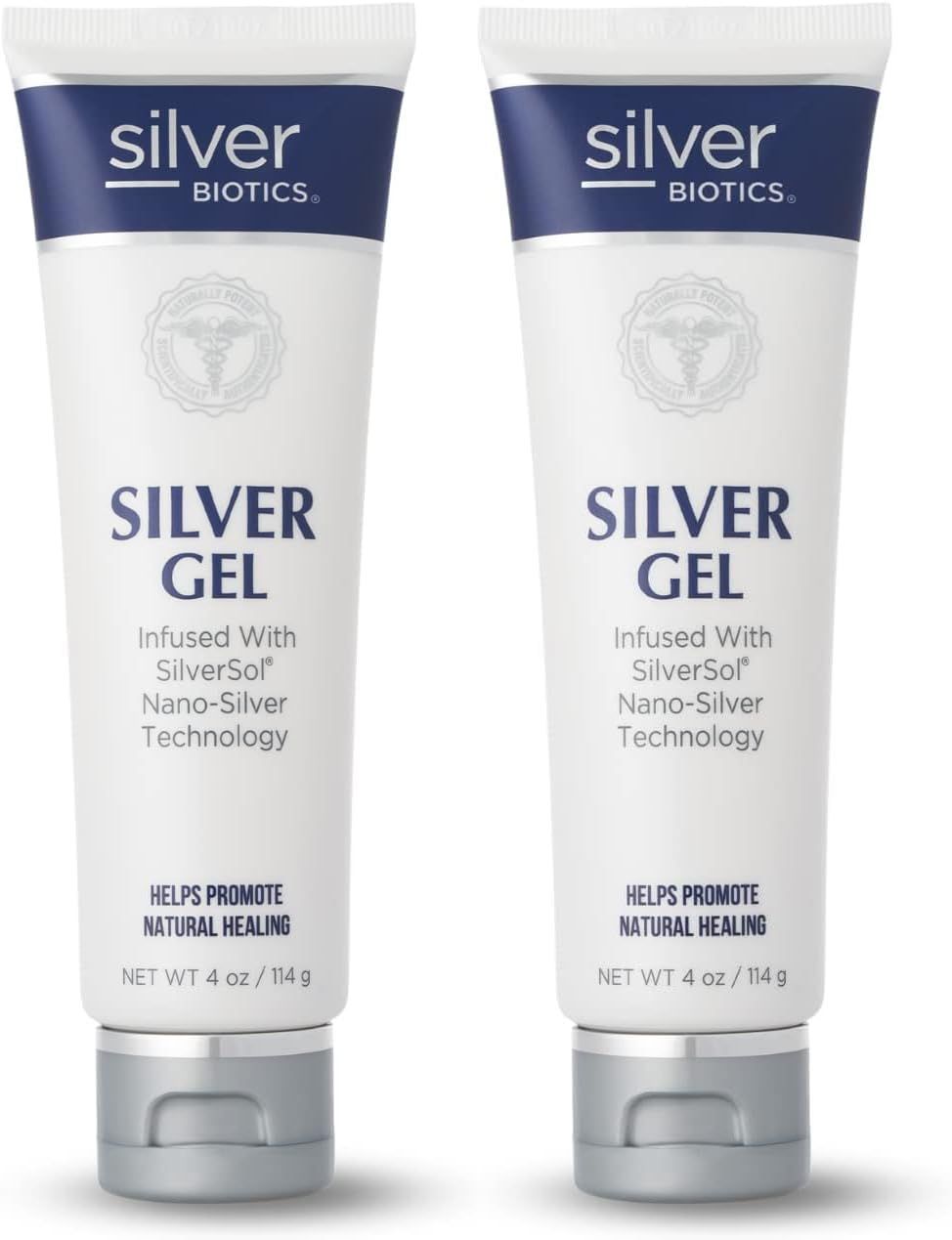 Silver Biotics Colloidal Nano SilverSol AgO 20 ppm Healing &amp; Soothing Gel | Great for Healing Skin from Scars, Burns, Wounds, Blemishes &amp; More | 4 Oz (Pack of 2)