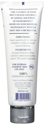 Silver Biotics Colloidal Nano SilverSol AgO 20 ppm Healing &amp; Soothing Gel | Great for Healing Skin from Scars, Burns, Wounds, Blemishes &amp; More | 4 Oz (Pack of 2)