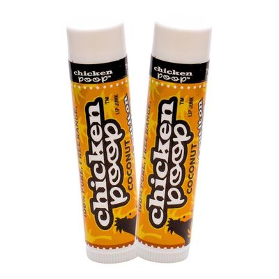 Chicken Poop Lip Balm Simone Chickenbone Coconut Duo 100 Natural Moisturizer for Dry Chapped Lips, 0.15 oz (Pack of 2)