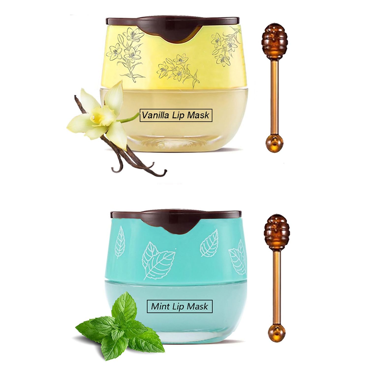 Bee Lip Balm Honey Pot, Fruit Moisturizing Propolis Lip Mask, Lip Mask Overnight Propolis Moisturizing Lip Balm Hydrating Prevention Dry and Crack Lip Scrubs Exfoliator Lip Care Products (2PCS A)