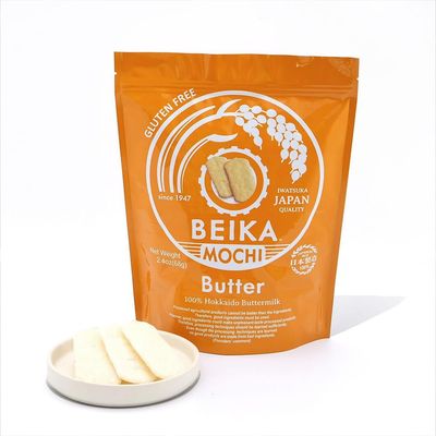 Beika Mochi Butter Flavor Japanese Rice Mochi Snack | Gluten-Free | Made with 100 Japanese Rice &amp; Hokkaido Buttermilk (68g)