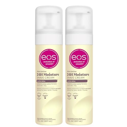eos Shea Better Women&#39;s Shave Cream- Vanilla Bliss, Shea Butter Skin Care, Shaving Cream for Women, 14 fl oz, 2-Pack