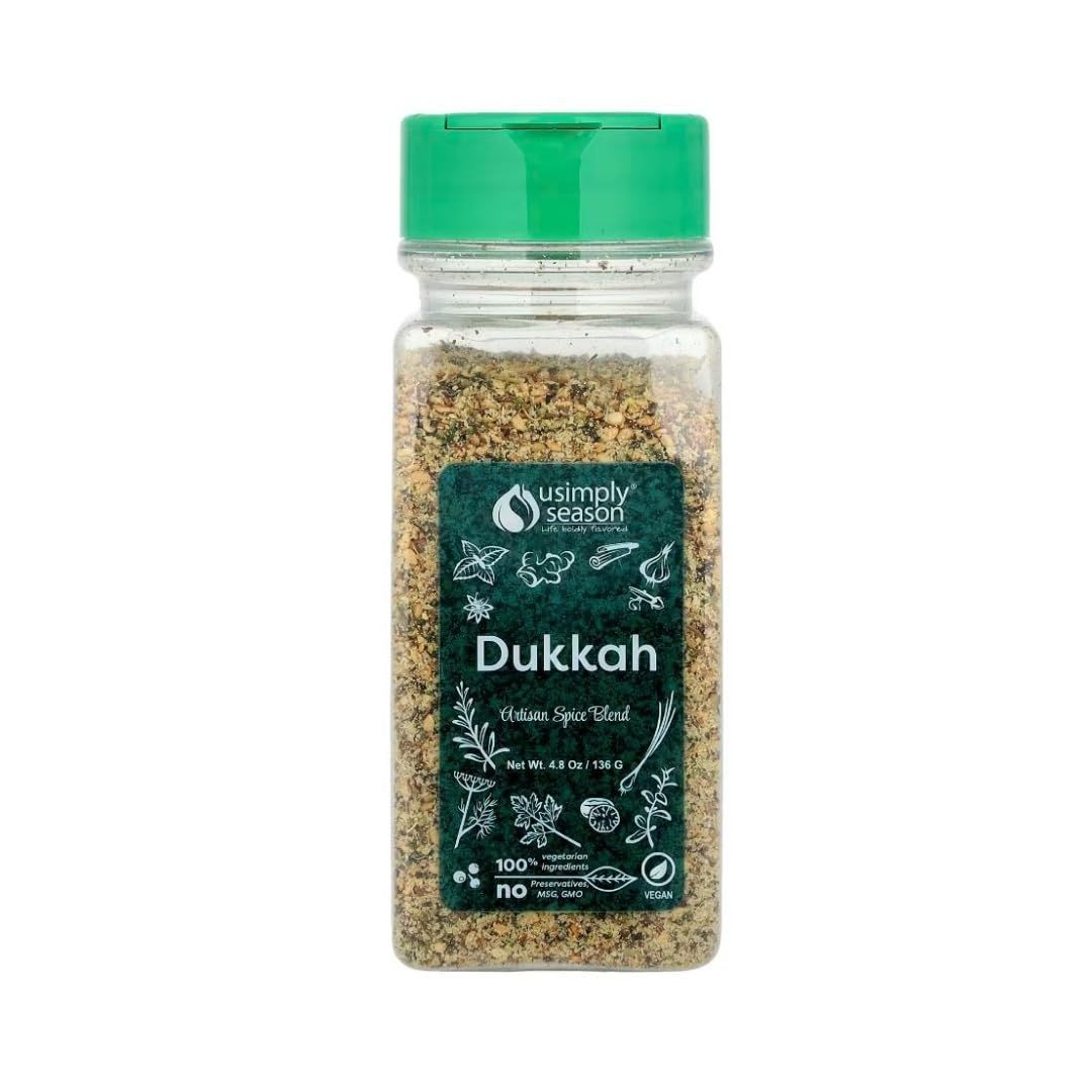 USimplySeason Dukkah (4.8 oz) - Nutty Egyptian Flavor Blend for Dips, Coatings, Salads - Vegan, Non-GMO, Made in USA