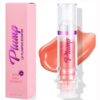 WenFeng Spicy Lip Plumping Booster,Plumping Lip Oil with Chili Extract,Plump and Pout Lip Plumper for Women Girls,Fuller Lips Instantly,Hydrating,High-Shine (06)