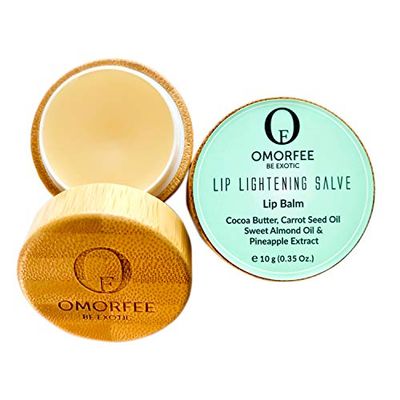 Omorfee 100 Organic Lip Lightening Balm, balm for Dark Lips, Balm with SPF, Natural Protection, Repair, Moisturizer, Cocoa Butter, Carrot Seed Oil &amp; Pineapple Extract -10g/ 0.35Oz