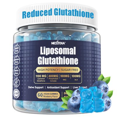Liposomal Glutathione Gummies 1100mg Supplement(Made in USA), L-Glutathione Reduced with Vitamin C, Phospholipids, ALA, NAC &amp; Milk Thistle, Antioxidant for Anti-Aging, Immune &amp; Cleansing, Vegan, 60 ct